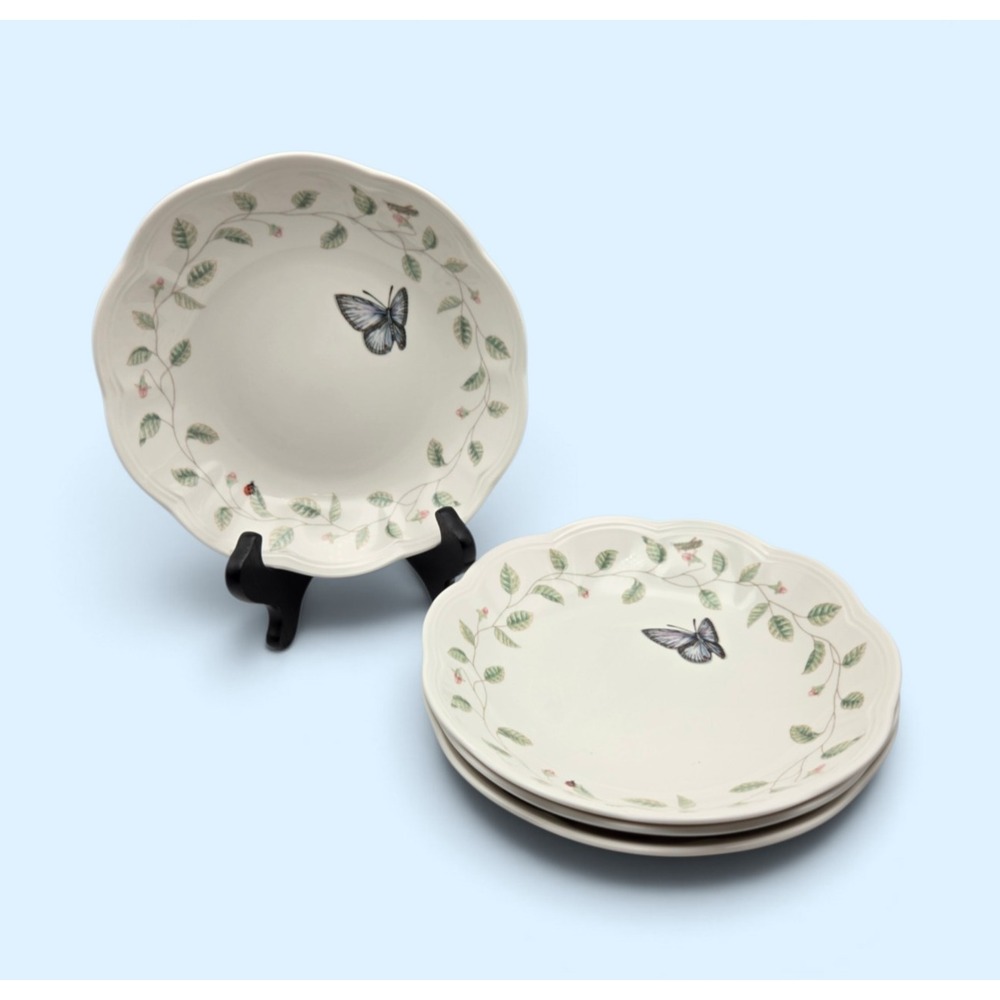 Set Of 4 Lenox Butterfly Meadow By Louise Le Luyer 8.5" Pasta Bowls